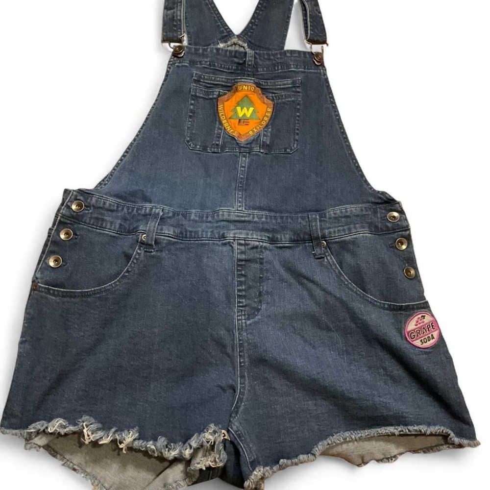 Disney wilderness embroidered overall cutoff denim